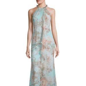 Calvin Klein Floral Chiffon Gown